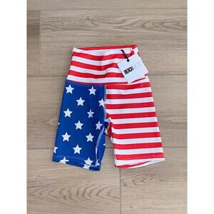 Beach Riot Bike Shorts Stars Stripes Flag 4th of July Size XS NWT
